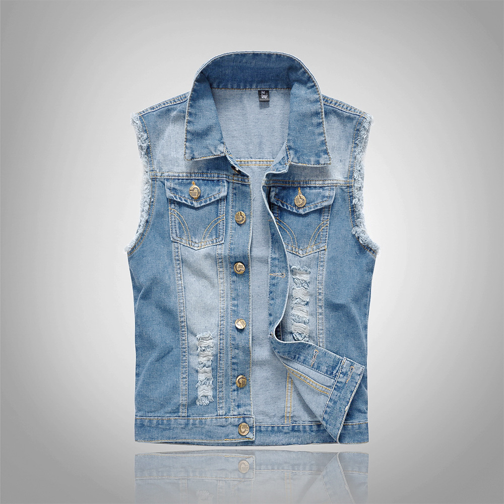 Motorcycle Gear Vest - Trendy Motorcycle Men's Clothing: Light Blue