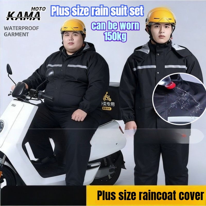 Motorcycle Gear Rain - 9XL Fat Man Reflective Waterproof Raincoat