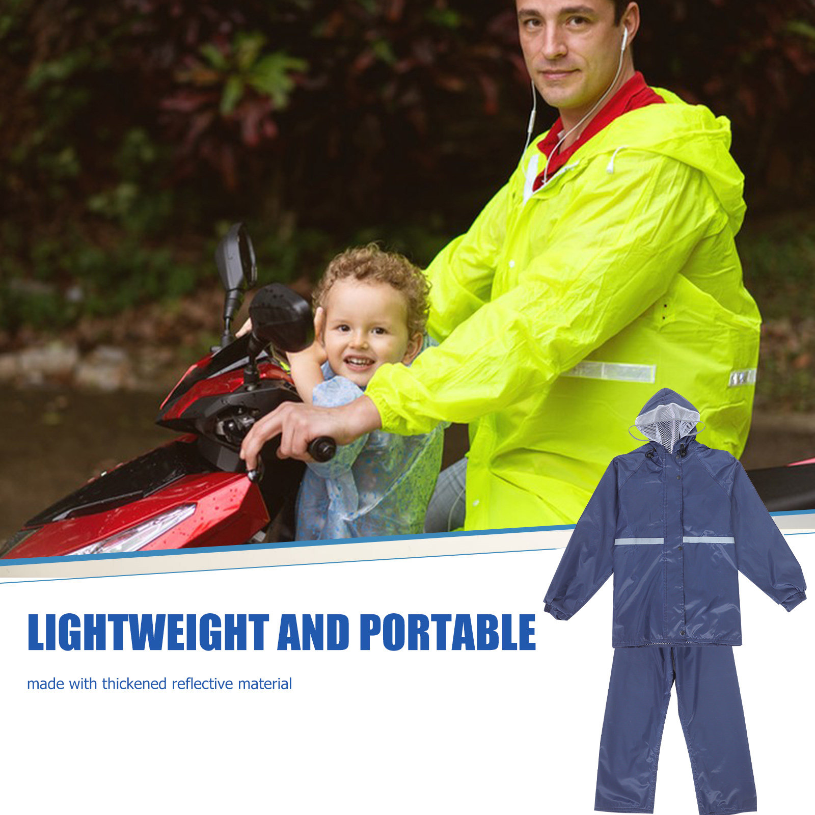 Motorcycle Gear Rain - Reflective Motorcycle Raincoat and Pants Set