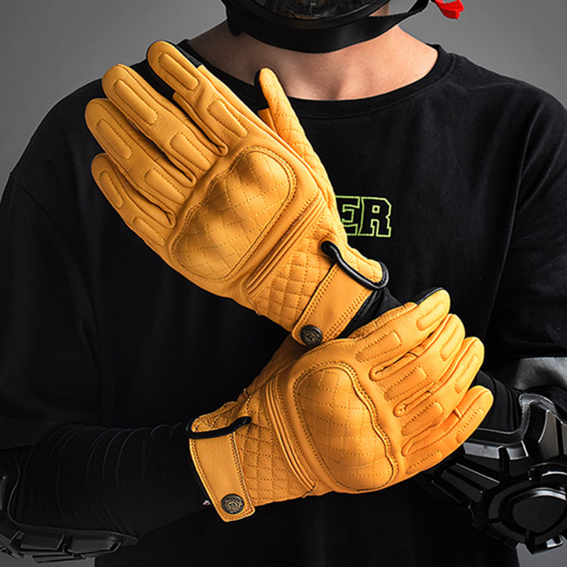 Retro Leather Motorcycle Glove - Motorcycle Gear Used recension och pris