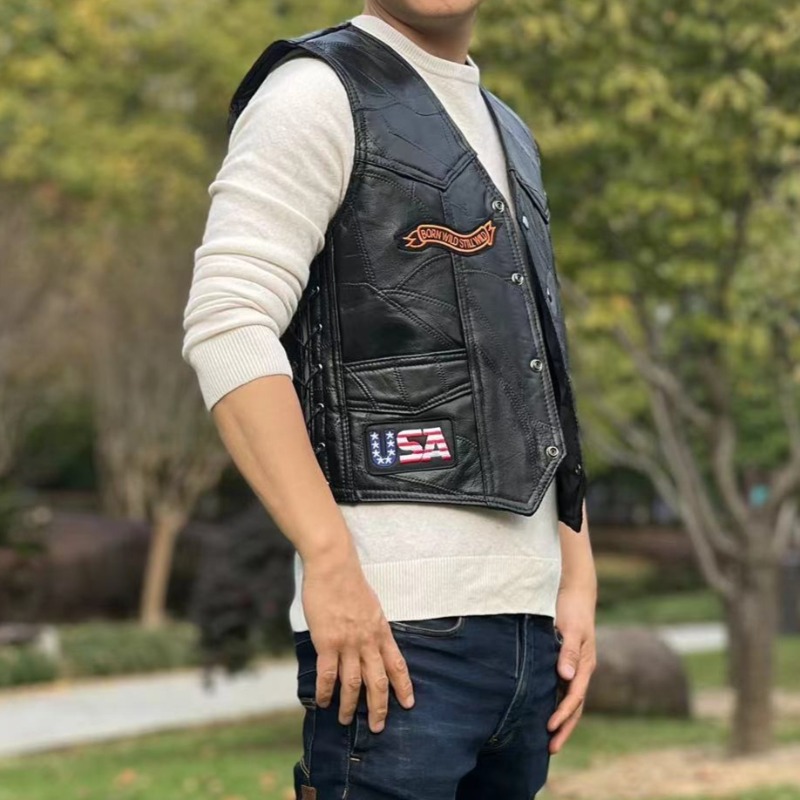 NEW Motorcycle Vests Men Cafe  - Motorcycle Gear Vest recension och pris