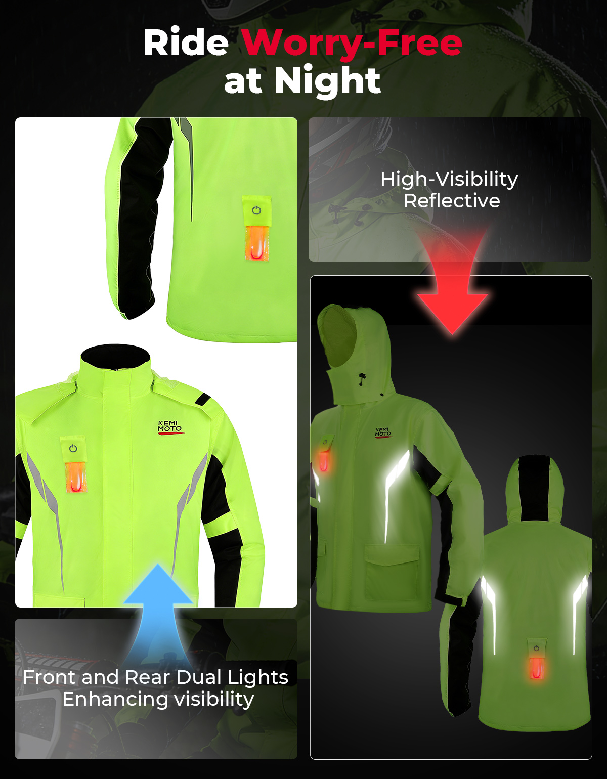 KEMIMOTO Unisex Waterproof Rai - Motorcycle Gear Rain recension och pris