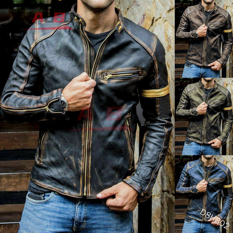 Motorcycle Retro Leather Jacke - Motorcycle Gear Used recension och pris