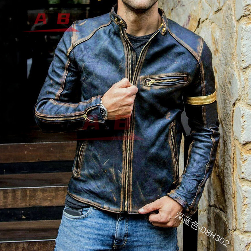 Motorcycle Retro Leather Jacke - Motorcycle Gear Used recension och pris