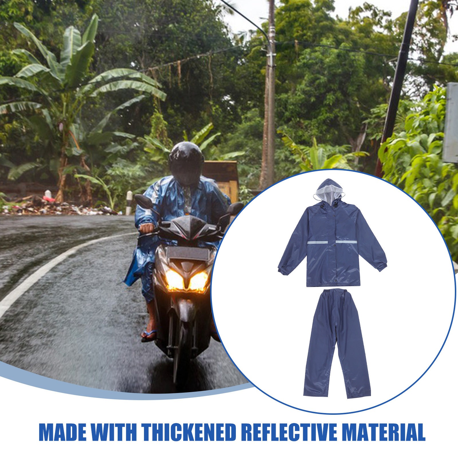 Reflective Motorcycle Raincoat - Motorcycle Gear Rain recension och pris