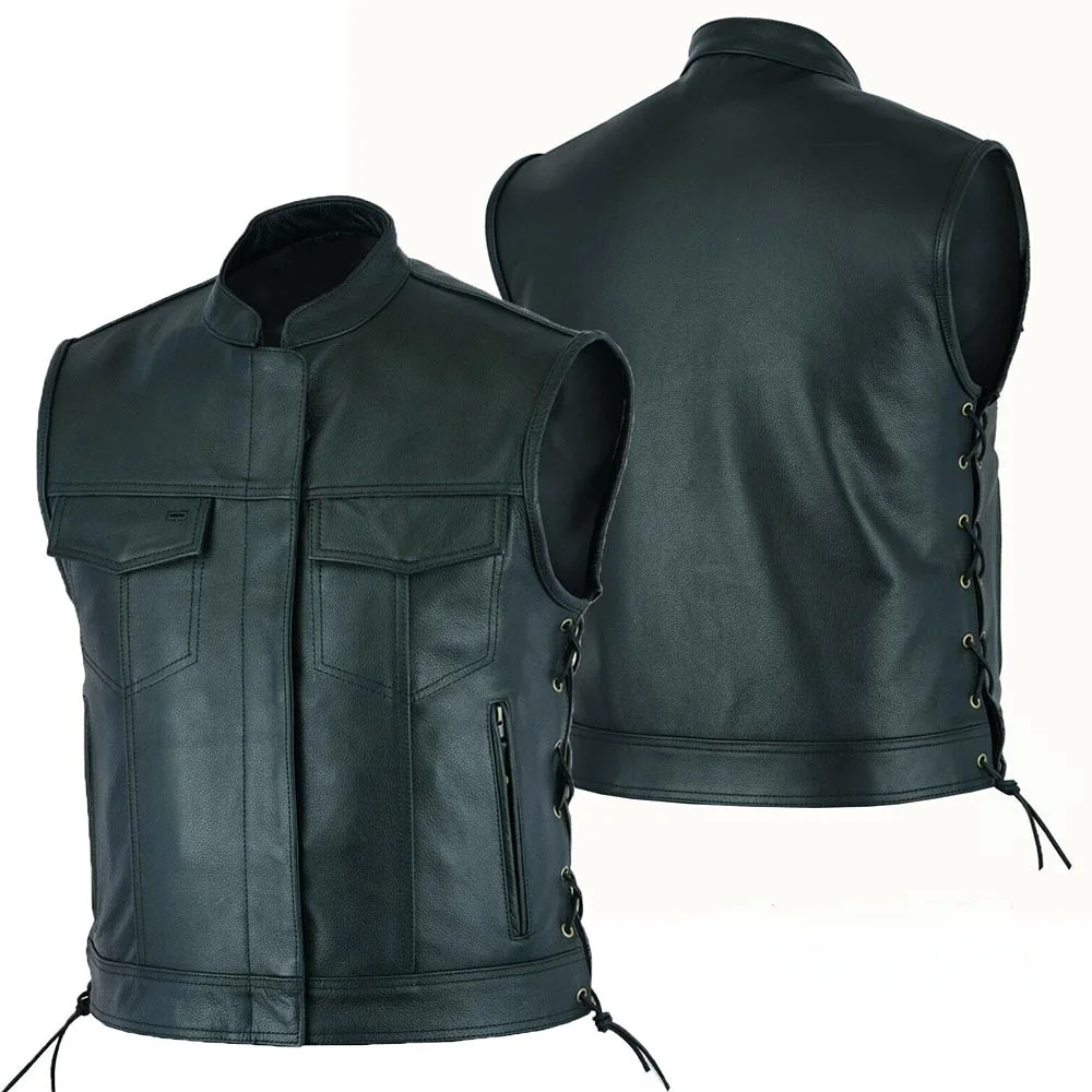 Vest Leather Punk Fashion Casu - Motorcycle Gear Vest recension och pris
