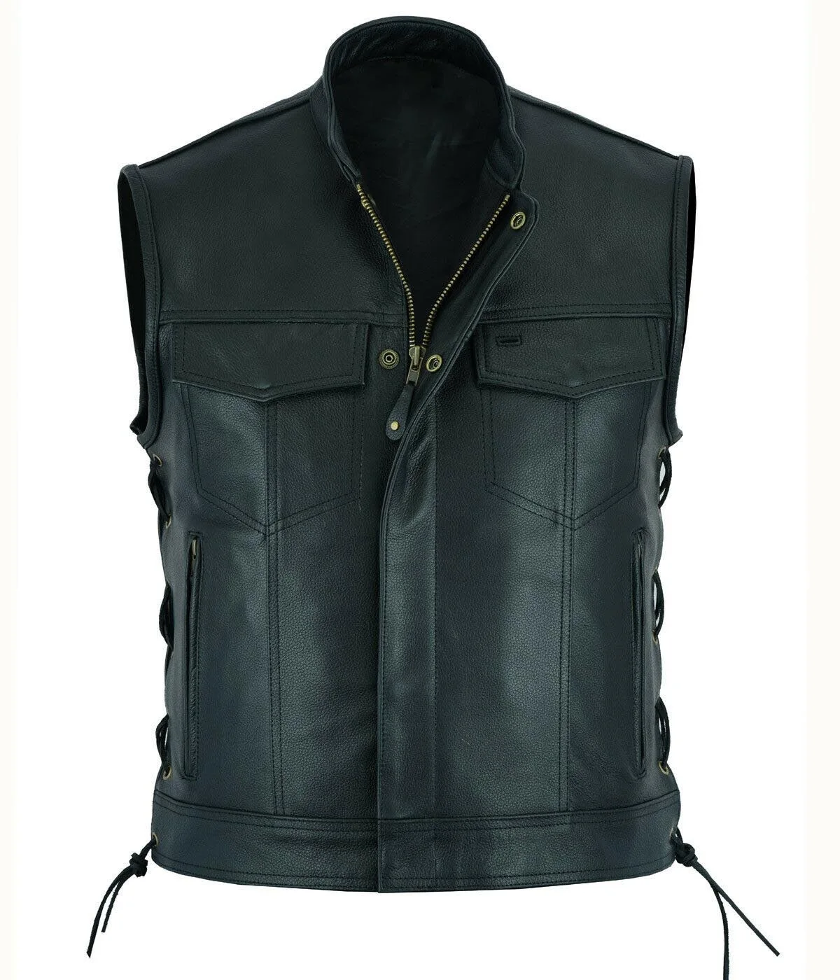 Vest Leather Punk Fashion Casu - Motorcycle Gear Vest recension och pris