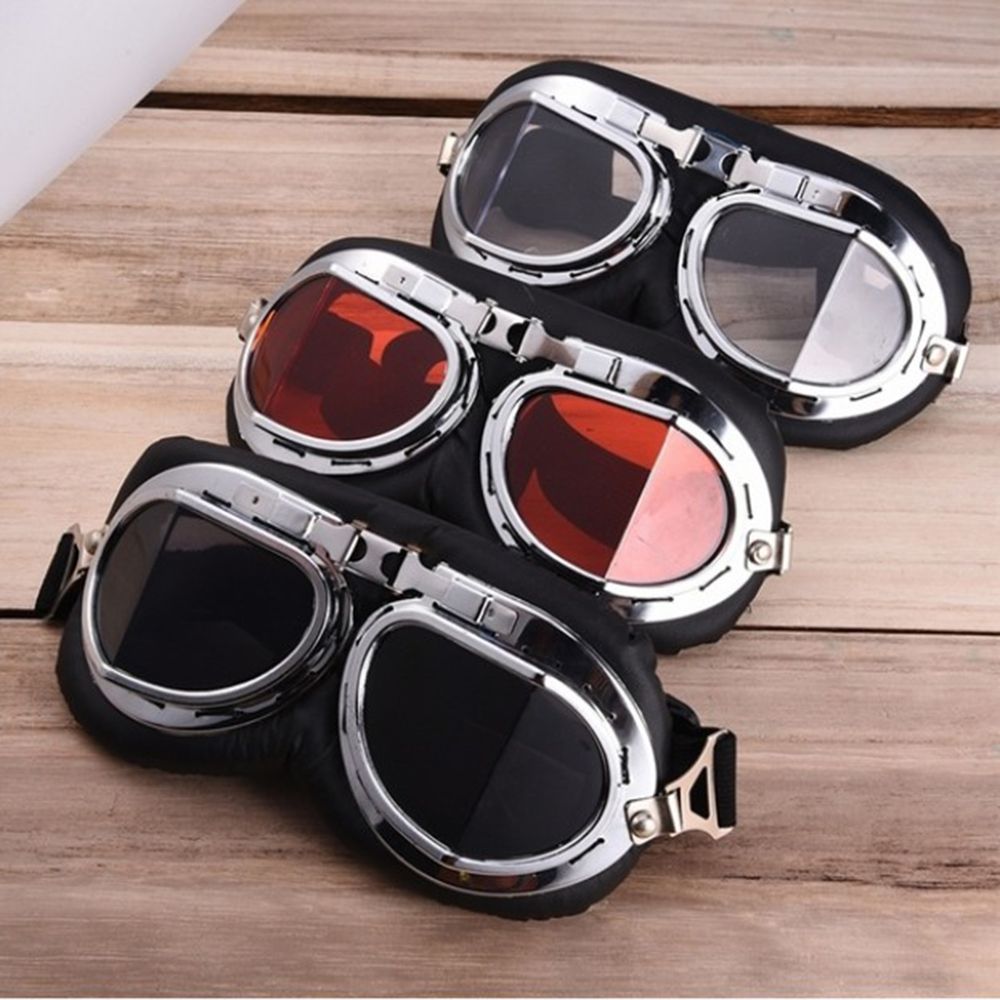 Retro Vintage Pilot Goggles Mo - Motorcycle Gear Used recension och pris