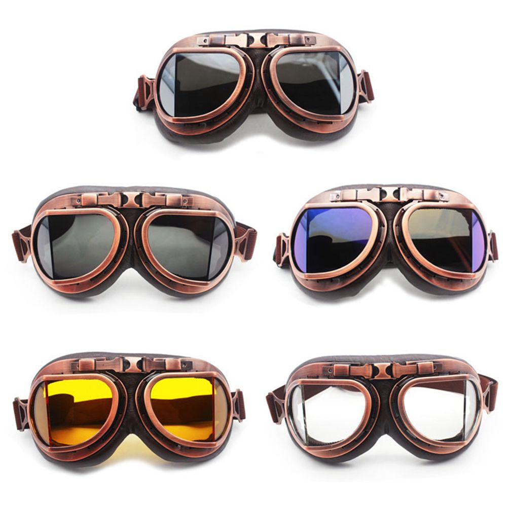 Retro Vintage Pilot Goggles Mo - Motorcycle Gear Used recension och pris
